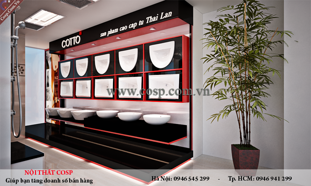 Thiết kế nội thất showroom thiết bị vệ sinh Cotto - Anh Huy - Hà Nội2